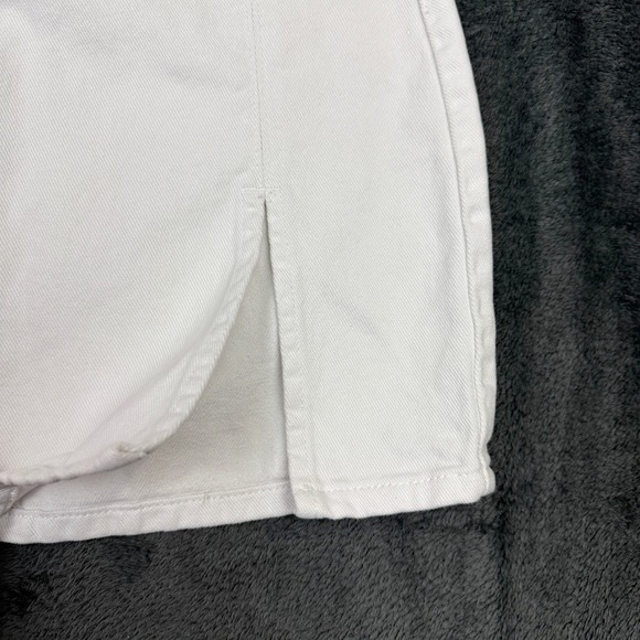 Lioness Women XS White Denim Mini Skirt Side Slit High Waisted - Picture 10 of 10